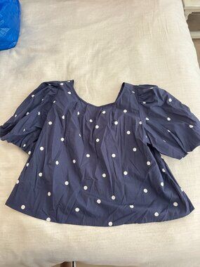 Blue Polka Dot Maeve Shirt